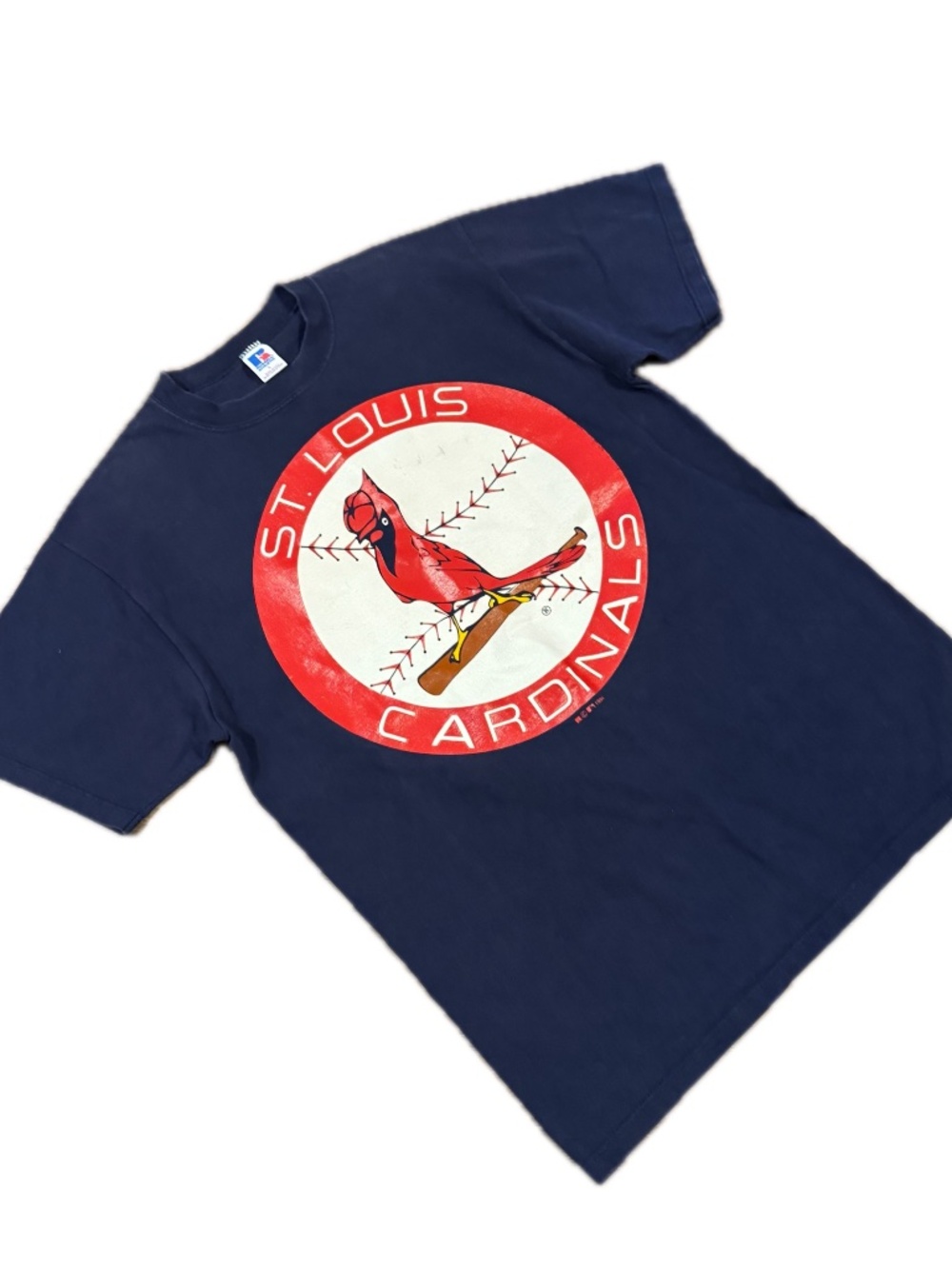 Russell Athletics St Louis Cardinals 1994 Vintage MLB Baseball T-Shirt Blue, XL